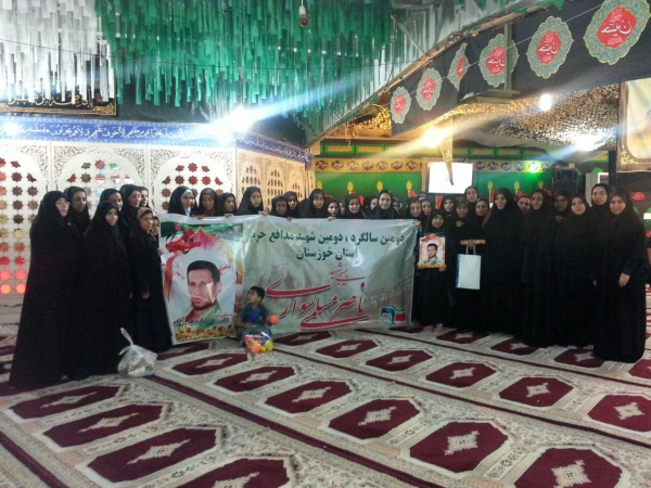 در تاریخ ۲۱ آبان ۹۶  برنامه ای از طرف هیئت مذهبی فاطمیون پردیس حضرت فاطمه الزهرا (س) اهواز با همکاری بسیج دانشجویی پردیس 
مکان: معراج شهدا پایگاه شهید علی محمودوند اهواز
با سخنرانی مسئول نهادهای رهبری استان حجت الاسلام والمسلمین سید محسن شفیعی
و مداحی 