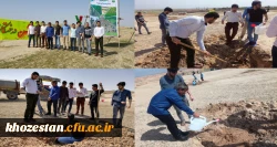 مشارکت دانشجو معلمان مرکز آموزش عالی امام جعفر صادق (ع) بهبهان  در  کاشت نهال روز درختکاری .