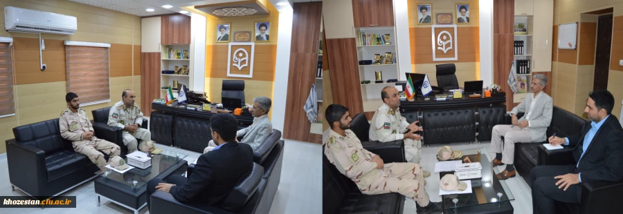 حضور مسئول تحقیقات کاربردی فرماندهی مرزبانی استان خوزستان با ریاست مدیریت امور پردیس های استان خوزستان
 
در خصوص برنامه های پژوهشی و حوزه دفتر تحقیقات کاربردی مرزبانی و ارتباط فی ما بین، دو دستگاه