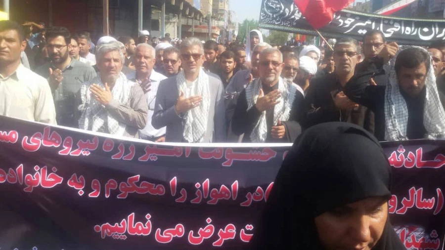 شرکت در مراسم تشیع شهدای حادثه تروریستی اهواز مورخ 02/07/97