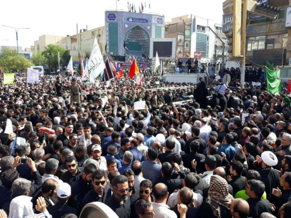 شرکت در مراسم تشیع شهدای حادثه تروریستی اهواز مورخ 02/07/97