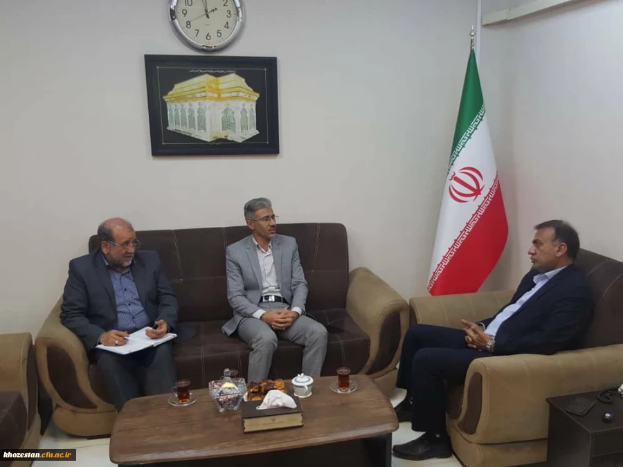 دیدار سرپرست امور پردیس های استان خوزستان ومدیرکل ارشاد اسلامی درخصوص نکو داشت یکصدمین سال تربیت معلم وتفاهم نامه فرهنگی وهنری