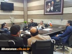 نشست آقای دکتر جرفی وهیئت همراه با آقای دکتر رکابدار ریاست محترم دانشگاه آزاد اسلامی واحد آبادان