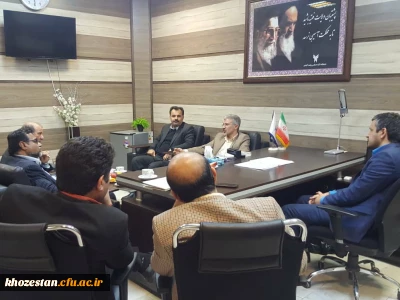 نشست آقای دکتر جرفی وهیئت همراه با آقای دکتر رکابدار ریاست محترم دانشگاه آزاد اسلامی واحد آبادان