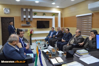 نشست با معاونت محترم سیاسی -امنیتی استانداری جناب آقای دکتر حسین زاده ،نماینده مجلس آقای الباجی و معاونت مدیر کل آموزش وپرورش جناب آقای چلداوی در خصوص تامین زمین برای دانشگاه جامع فرهنگیان