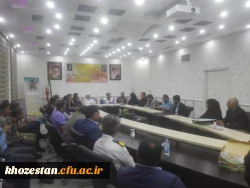 برگزاری جلسه دانشگاه فرهنگیان استان خوزستان با مدیر کل هلال احمر و ستاد مرکزی کمکهای مردمی استان با حضور نماینده مردمم اهواز در مجلس شورای اسلامی