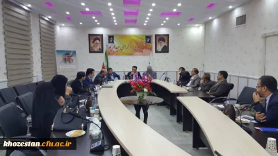نشست سرپرست مدیریت امور پردیس های استان با معاونت اداره کل آموزرش و پرورش برای توسعه فضا ی دانشگاه فرهنگیان استان خوزستان