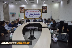 برگزاری جلسه شورای مدیریت ، ارزیابی وکیفیت ومنابع انسانی با حضور ریاست دانشگاه فرهنگیان در مدیریت امور پردیس های استان خوزستان