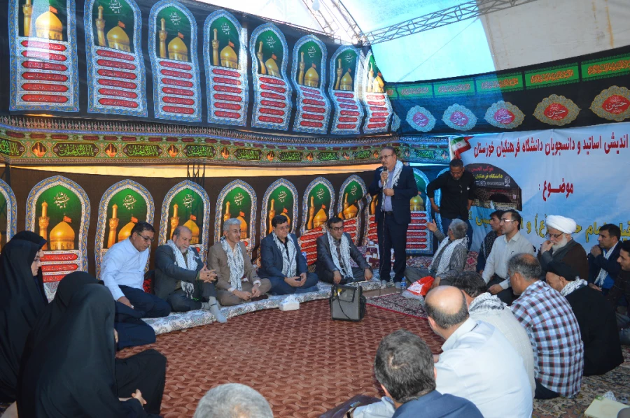 بازدید رییس دانشگاه فرهنگیان کشور و هیأت همراه از موکب اربعین حسینی دانشگاه فرهنگیان خوزستان مستقر در مرز چذابه