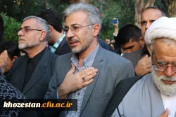 حضور پرشور مدیریت،مسئولین،اساتید،کارکنان و دانشجو معلمان دانشگاه فرهنگیان استان خوزستان در مراسم تشییع پیکر سردارشهید حاج قاسم سلیمانی 