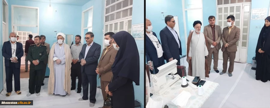 افتتاح کارگاه تولید ماسک و دستکش در مرکز امام جعفر صادق (ع) بهبهان