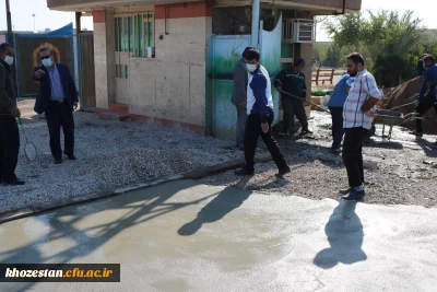 شیب بندی جلوی درب ورودی پردیس حضرت رسول اکرم(ص) خوزستان