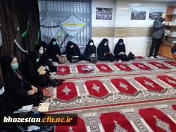 حضور کارکنان پردیس حضرت فاطمه الزهرا(س) در بنیاد حفظ آثار و نشر ارزش های دفاع مقدس برای بدرقه دو شهید تازه تفحص شده گمنام