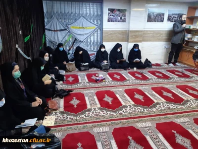 حضور کارکنان پردیس حضرت فاطمه الزهرا(س) در بنیاد حفظ آثار و نشر ارزش های دفاع مقدس برای بدرقه دو شهید تازه تفحص شده گمنام