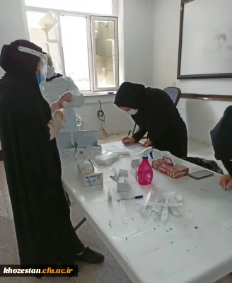 برگزاری ایستگاه تست کرونا در پردیس حضرت فاطمه الزهرا(س) اهواز