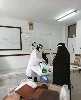 برگزاری ایستگاه تست کرونا در پردیس حضرت فاطمه الزهرا(س) اهواز