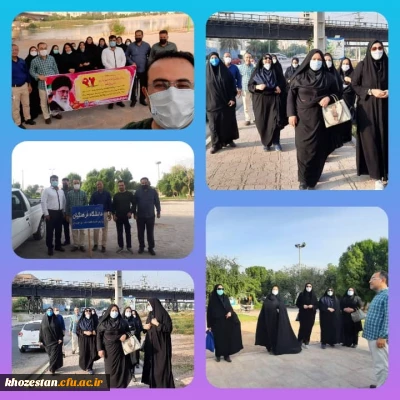 پیاده روی کارکنان پردیس فاطمه الزهرا(س) اهواز به مناسبت هفته بهداشت روان