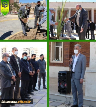 مراسم کاشت نهال با نام «روز سبز» در پردیس حضرت فاطمه الزهرا(س) اهواز