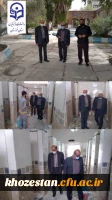 بازدید معاونت امور هماهنگی مدیریت استانی و آقای رضایی زاد مسئول حراست استانی از فعالیت های عمرانی پردیس حضرت فاطمه اازهرا(س) اهواز