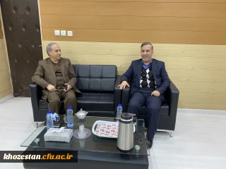 دیدار آقای قاسم پور مسئول دفتر هماهنگی کانون های اساتید دانشگاه فرهنگیان کشور با دکتر صالحی سرپرست مدیریت امور پردیس های استان خوزستان