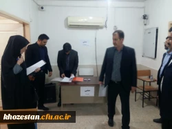 بازدید آقای دکتر زمانیان و خانم دکتر خشکاب ناظران معاونت نظارت و ارزیابی سازمان مرکزی از حوزه های امتحانی آزمون اصلح مهارت آموزان ماده ۲۸ مراکز شمال استان خوزستان 2