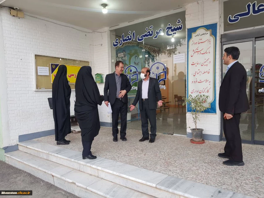 بازدید آقای دکتر زمانیان و خانم دکتر خشکاب ناظران معاونت نظارت و ارزیابی سازمان مرکزی از حوزه های امتحانی آزمون اصلح مهارت آموزان ماده ۲۸ مراکز شمال استان خوزستان 6