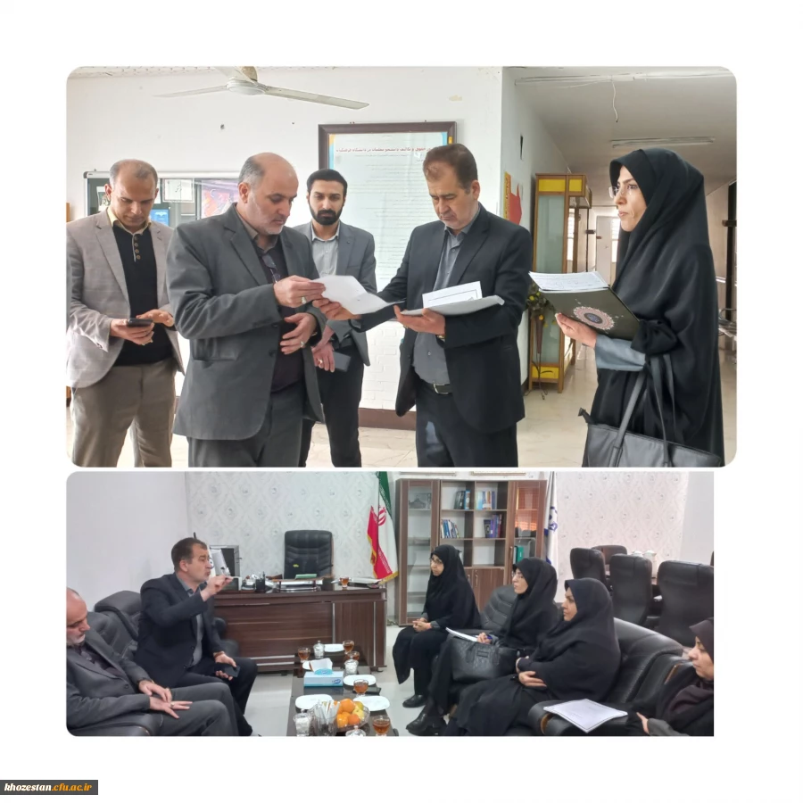 بازدید مسئولین و بازرسان سازمان مرکزی و مسئولان مدیریت استانی از حوزه برگزاری آزمون اصلح مهارت آموزان ماده ۲۸ پردیس حضرت فاطمه الزهرا(س) اهواز