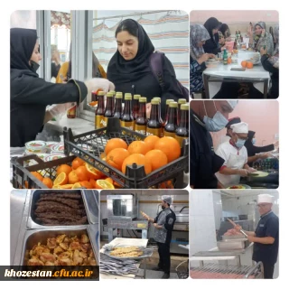 توزیع و طبخ غذا با منو ویژه به مناسبت گرامیداشت هفته سرآمدی آموزش در بین دانشجو معلمان پردیس حضرت فاطمه الزهرا(س) اهواز