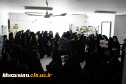 تجمع اعتراض آمیز فرهیختگان دانشگاه فرهنگیان پردیس حضرت فاطمه الزهرا(س) اهواز در دفاع از مردم مظلوم غزه