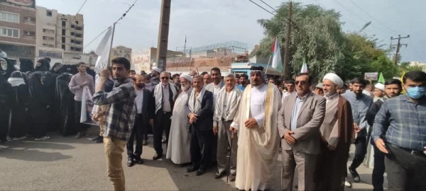 حضور پرشور مسئولین،اساتید،کارکنان و دانشجو معلمان دانشگاه فرهنگیان استان خوزستان در راهپیمایی اعتراض به رژیم کودک کش اسرائیل و حمایت از مردم مظلوم غزه 3