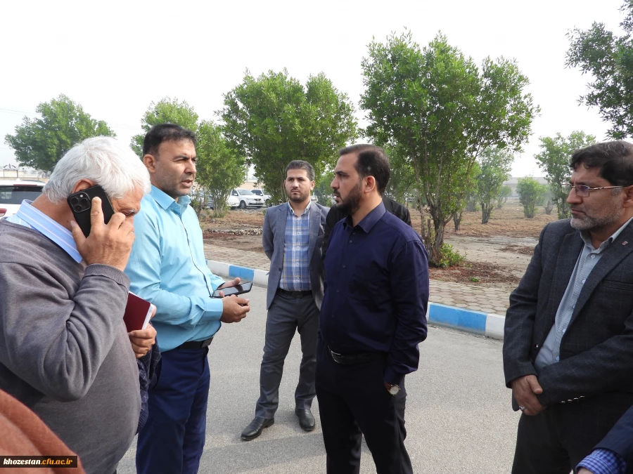 بازدید دکتر یوسفی نماینده ی مردم اهواز در مجلس شورای اسلامی و مهندس کرم نژاد مدیرکل آبفای استان خوزستان از پردیس حضرت رسول اکرم(ص) 2