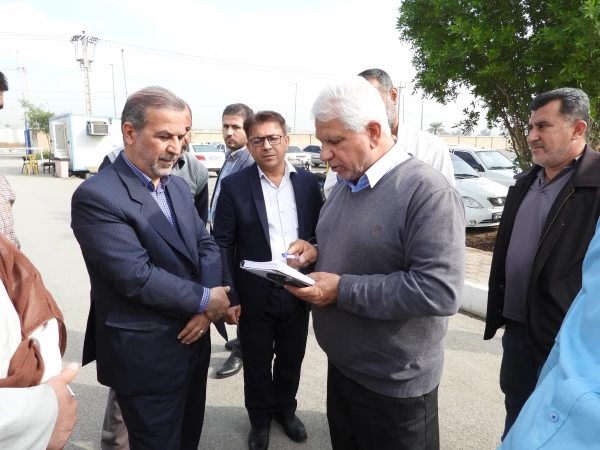 بازدید دکتر یوسفی نماینده ی مردم اهواز در مجلس شورای اسلامی و مهندس کرم نژاد مدیرکل آبفای استان خوزستان از پردیس حضرت رسول اکرم(ص) 2