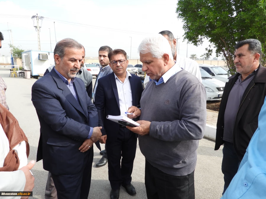 بازدید دکتر یوسفی نماینده ی مردم اهواز در مجلس شورای اسلامی و مهندس کرم نژاد مدیرکل آبفای استان خوزستان از پردیس حضرت رسول اکرم(ص) 2