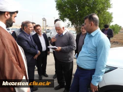 بازدید دکتر یوسفی نماینده ی مردم اهواز در مجلس شورای اسلامی و مهندس کرم نژاد مدیرکل آبفای استان خوزستان از پردیس حضرت رسول اکرم(ص) 2