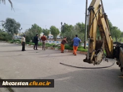عملیات لایروبی فاضلاب ها و جدول کشی بلوارهای داخلی پردیس 4