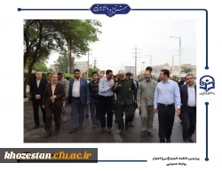 حضور کارکنان و دانشجو معلمان پردیس حضرت فاطمه الزهرا(س) اهواز در راهپیمایی ۱۳ آبان