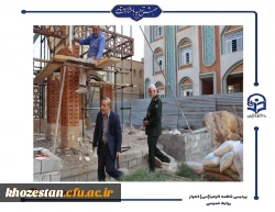 بازدید مدیر کل حفظ آثار و نشر ارزش های دفاع مقدس خوزستان از پروژه یادمان شهید گمنام در پردیس حضرت فاطمه الزهرا(س) اهواز