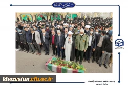 مراسم تشییع شهید گمنام در پردیس حضرت فاطمه الزهرا(س) اهواز