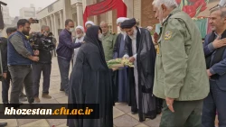 گزارش تصویری از مراسم تشییع شهید گمنام در پردیس حضرت فاطمه الزهرا(س) اهواز