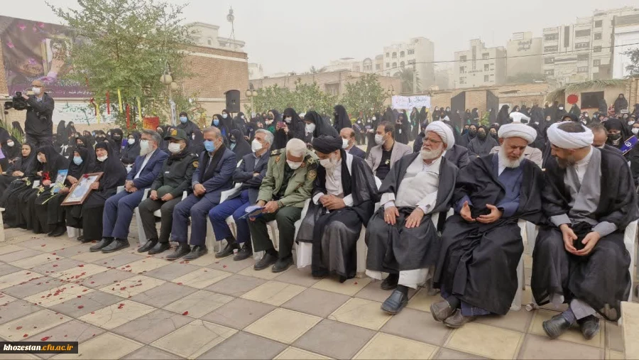 گزارش تصویری از مراسم تشییع شهید گمنام در پردیس حضرت فاطمه الزهرا(س) اهواز