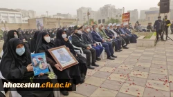 گزارش تصویری از مراسم تشییع شهید گمنام در پردیس حضرت فاطمه الزهرا(س) اهواز