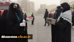 گزارش تصویری از مراسم تشییع شهید گمنام در پردیس حضرت فاطمه الزهرا(س) اهواز