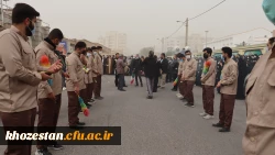 گزارش تصویری از مراسم تشییع شهید گمنام در پردیس حضرت فاطمه الزهرا(س) اهواز