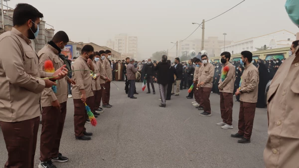 گزارش تصویری از مراسم تشییع شهید گمنام در پردیس حضرت فاطمه الزهرا(س) اهواز