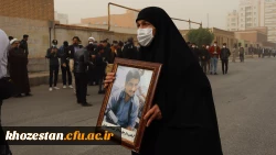 گزارش تصویری از مراسم تشییع شهید گمنام در پردیس حضرت فاطمه الزهرا(س) اهواز