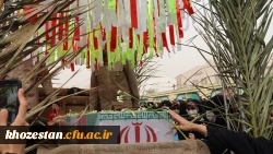 گزارش تصویری از مراسم تشییع شهید گمنام در پردیس حضرت فاطمه الزهرا(س) اهواز