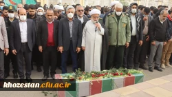 گزارش تصویری از مراسم تشییع شهید گمنام در پردیس حضرت فاطمه الزهرا(س) اهواز