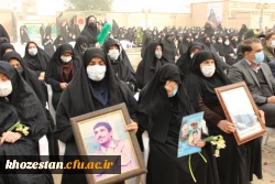 گزارش تصویری از مراسم تشییع شهید گمنام در پردیس حضرت فاطمه الزهرا(س) اهواز
