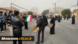 گزارش تصویری از مراسم تشییع شهید گمنام در پردیس حضرت فاطمه الزهرا(س) اهواز