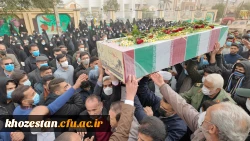 گزارش تصویری از مراسم تشییع شهید گمنام در پردیس حضرت فاطمه الزهرا(س) اهواز